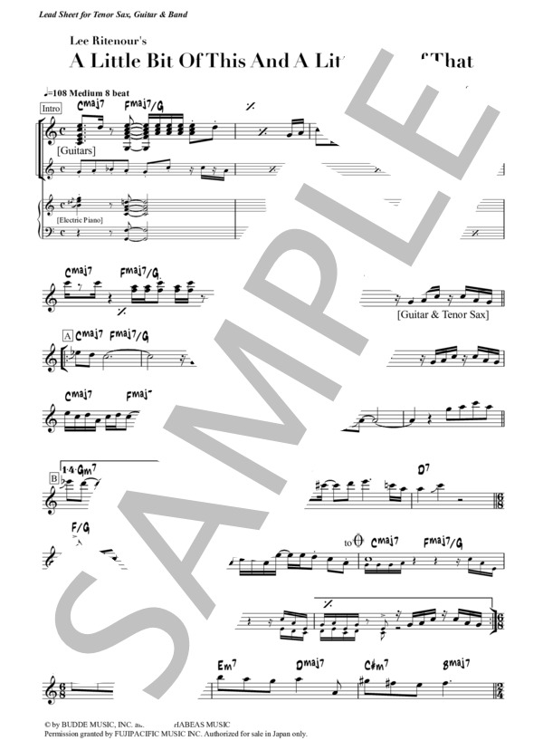 楽譜】A Little Bit Of This And A Little Bit Of That - Lee Ritenour