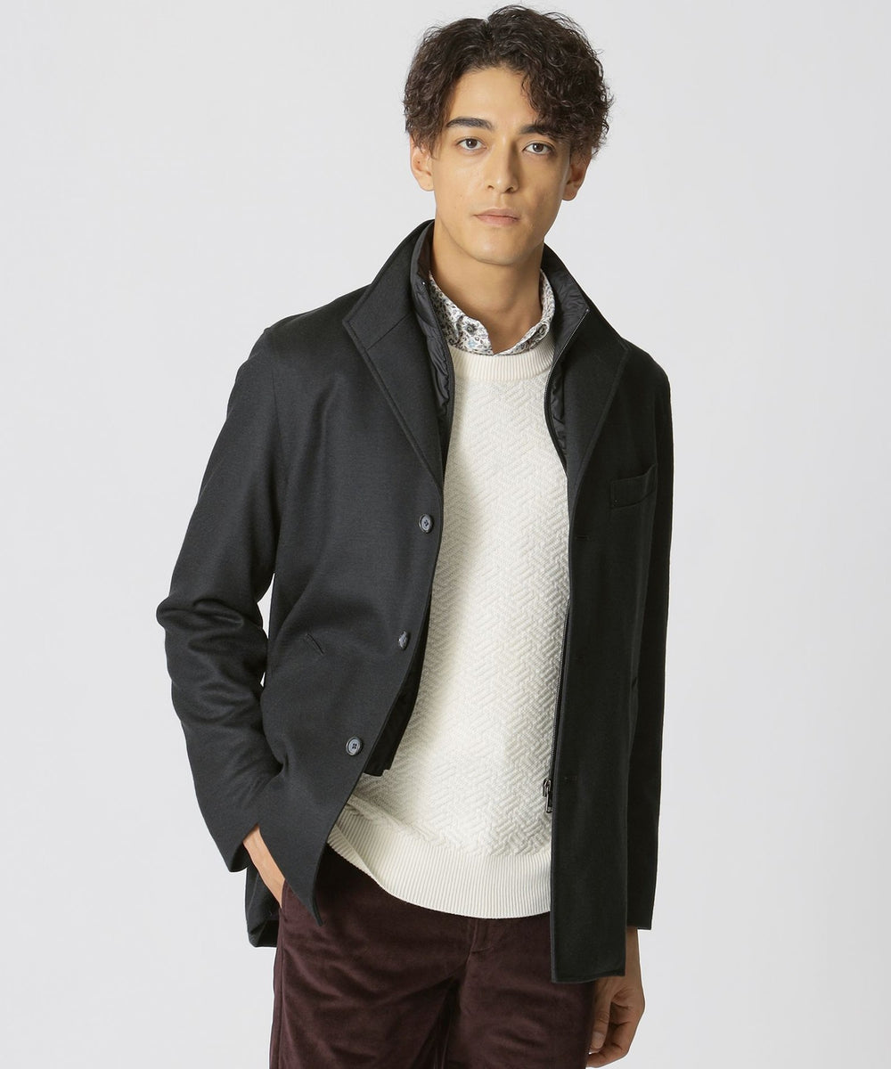 フランネルジャージ スタンドカラージャケット(ブルゾン)｜Paul Stuart