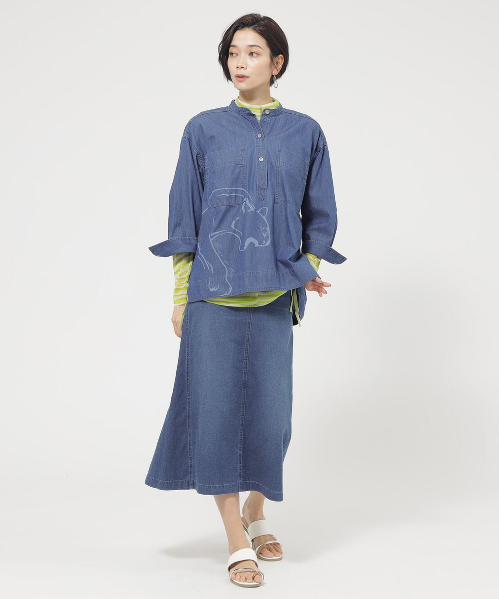 ウォッシャブル】デニムAラインスカート(スカート)｜EVEX by KRIZIA