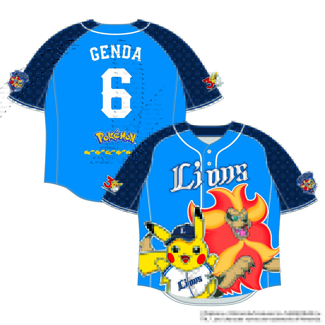 受注生産】ポケモン2026 ライオンズ ユニフォームシャツ 背番号あり M