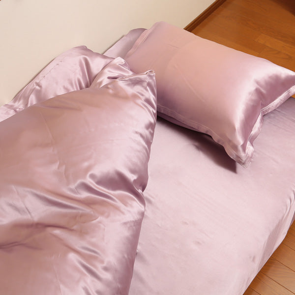 シルク100％ シーツ シングル ベッドシーツ サテン 19匁 140cm×300cm