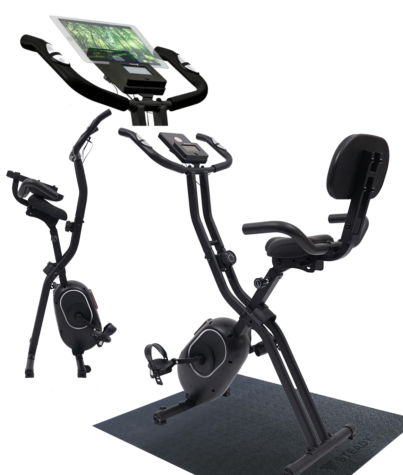 フィットネスバイク 背もたれ付き 折りたたみ 静音 365日保証 ST102 STEADY