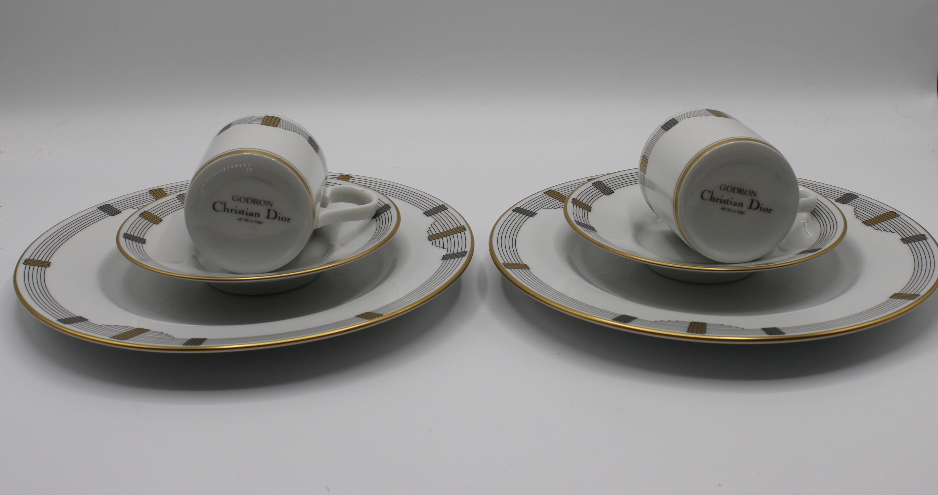 Christian Dior Godron Gaudron Demitasse Porcelain Set