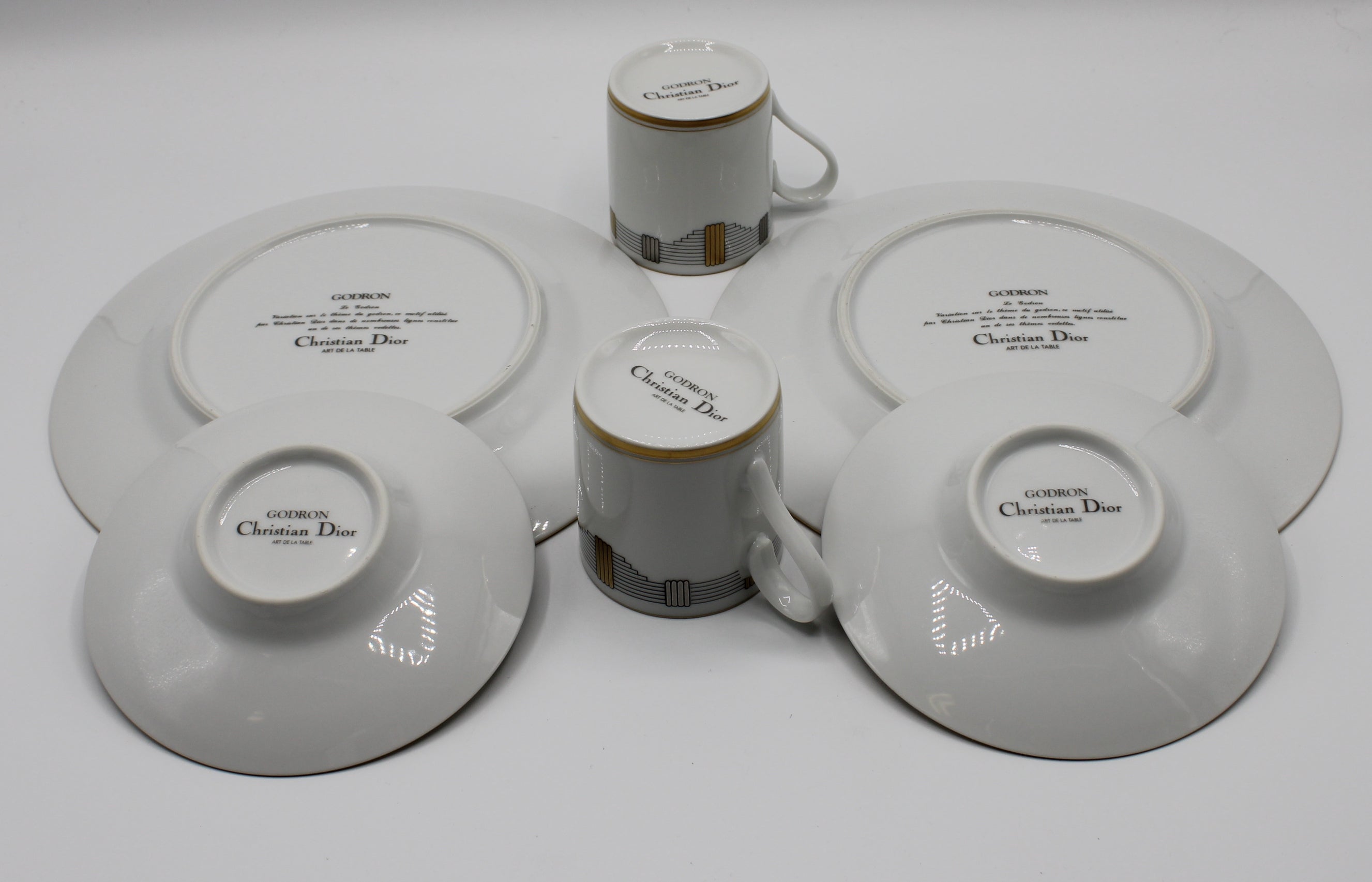Christian Dior Godron Gaudron Demitasse Porcelain Set