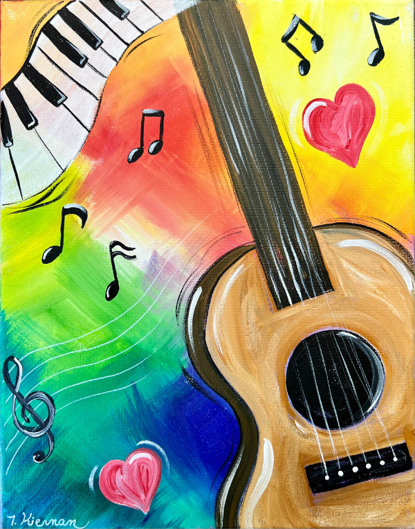 Colorful Music - Step By Step Painting Tutorial - Tracie Kiernan