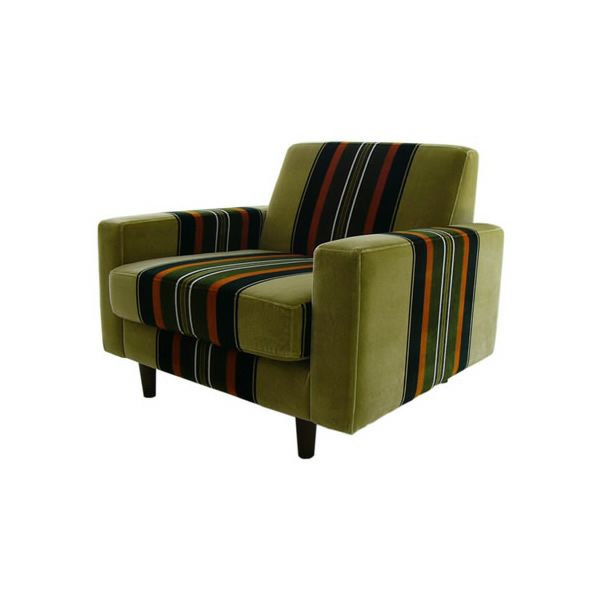 レトロソファー 【Low】ストライプ1P｜激安インテリア家具の通販サイト