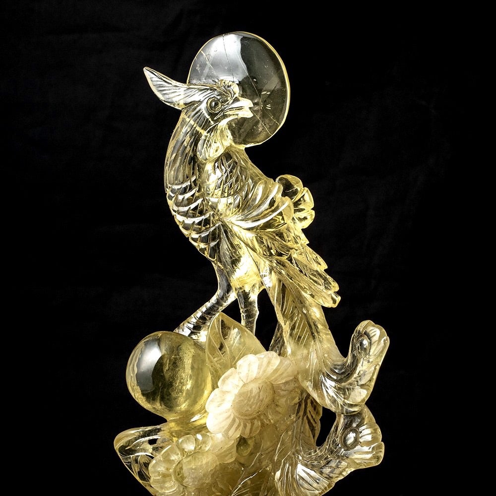 太陽のポジティブパワー❣️シトリン鳳凰と龍彫刻作品 | 天然石と