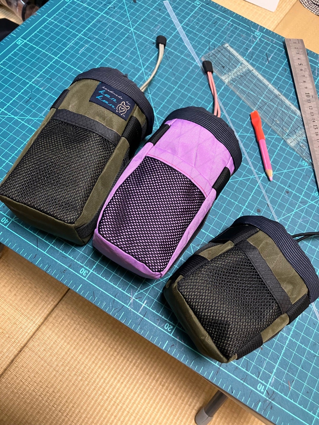 ①③⑤.⑥オーダーバッグとステムポーチ三兄弟土曜日は山に行く