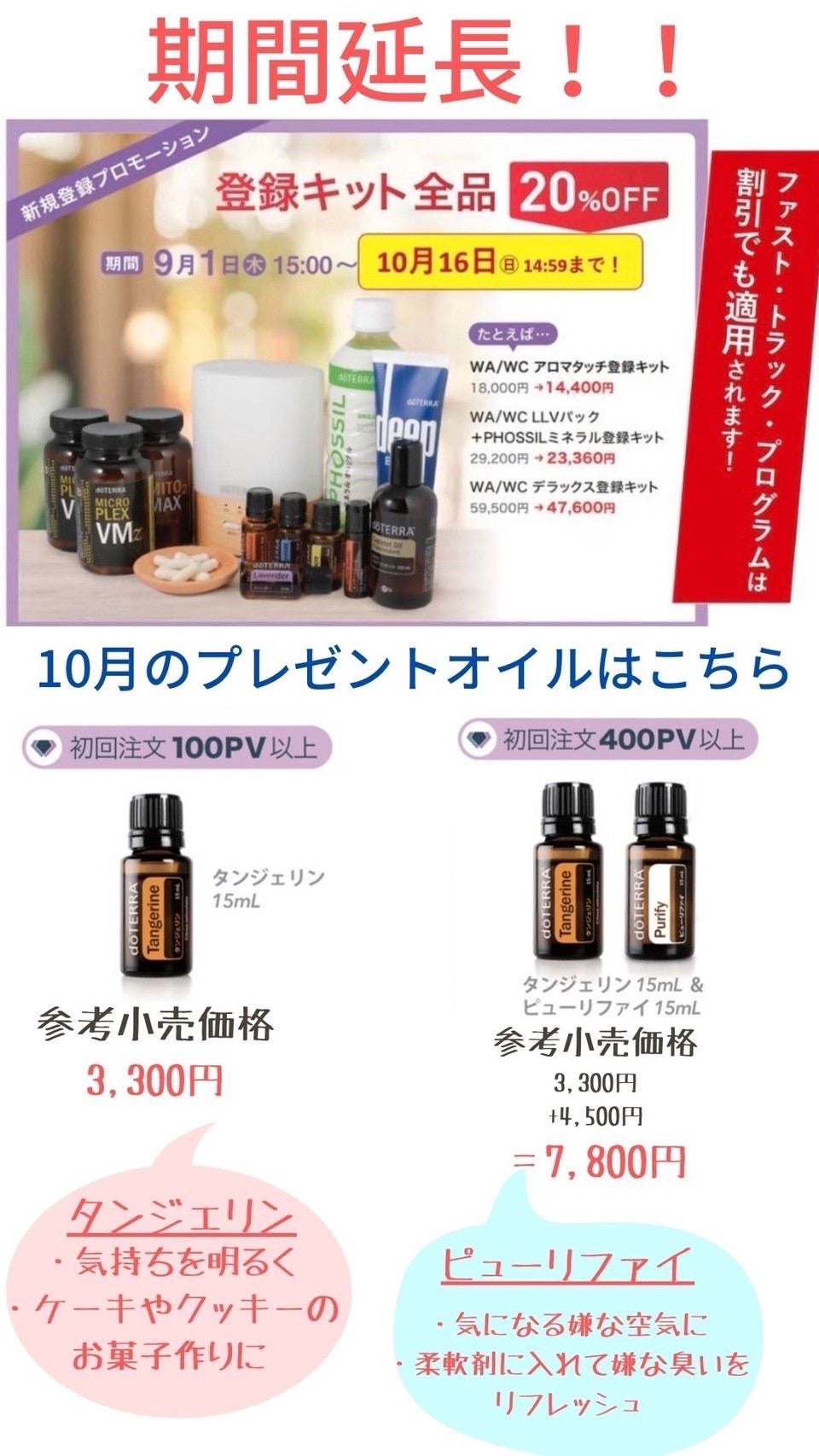 20％OFFが期間延長！！】一緒に始めましょう♪＜ドテラ＞の初回登録