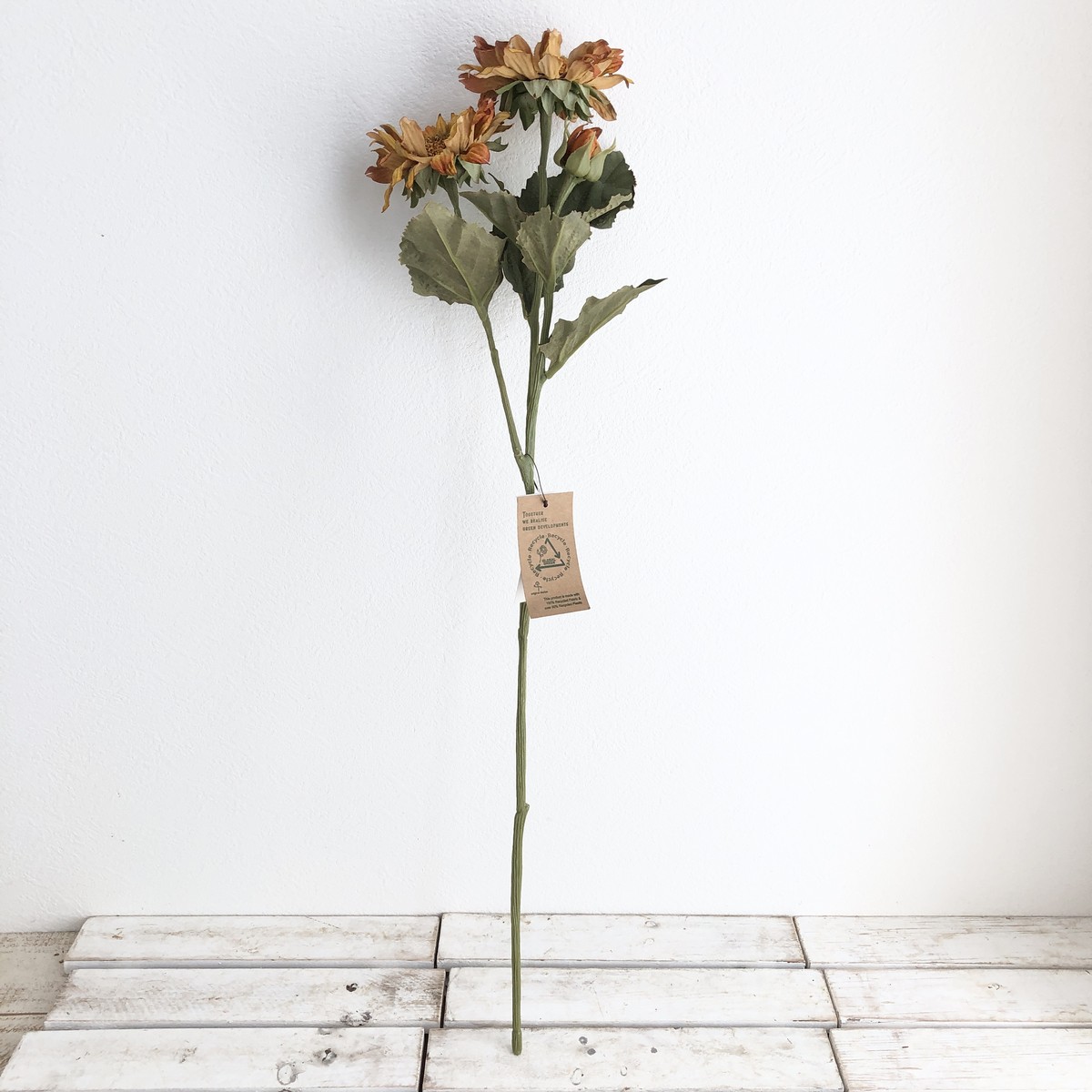 即日☆【造花】アスカ/サンフラワー×2 つぼみ×1 ゴールドブラウン/A