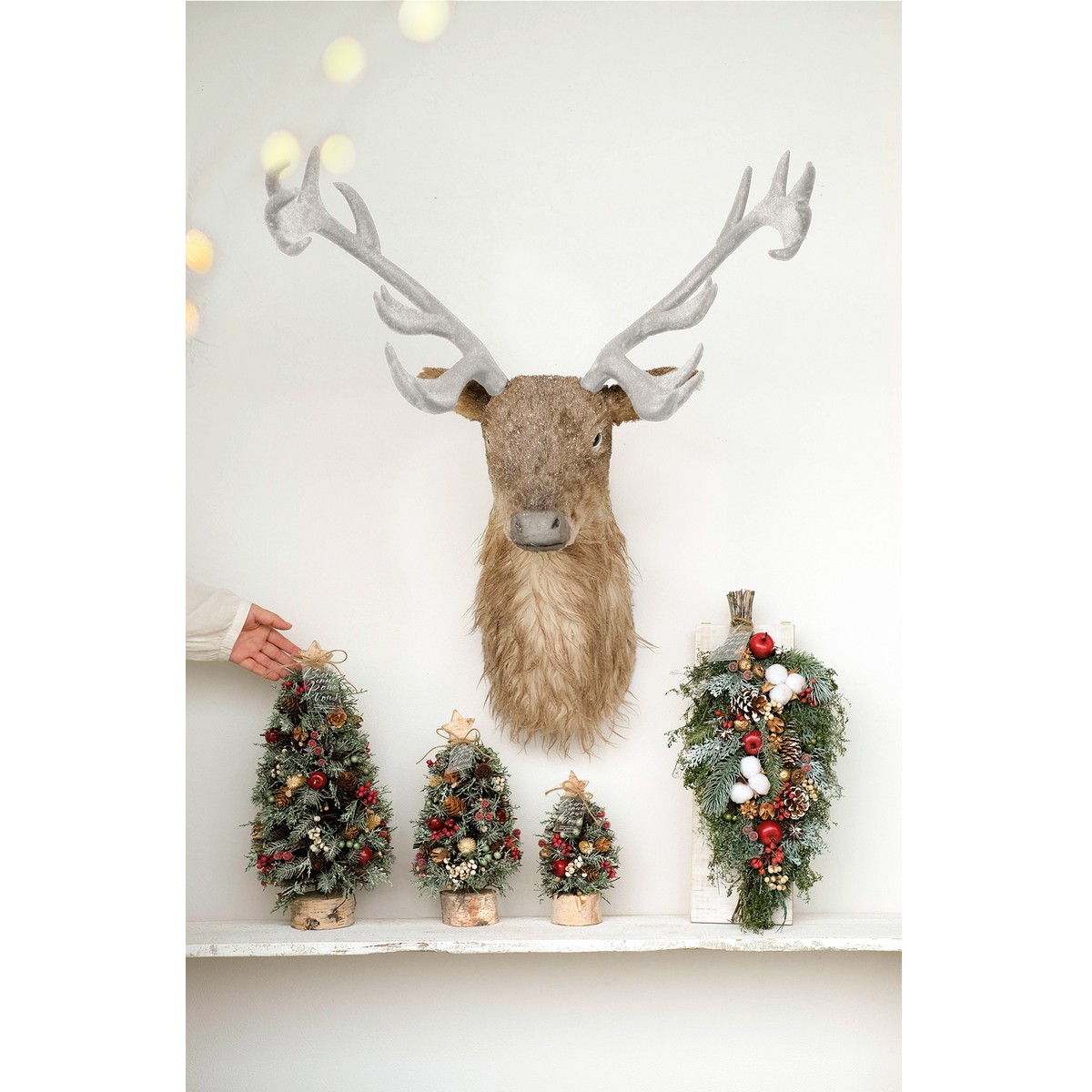 直送】GREENHOUSE/CMビッグオーナメントトナカイ ヘッドナチュラル