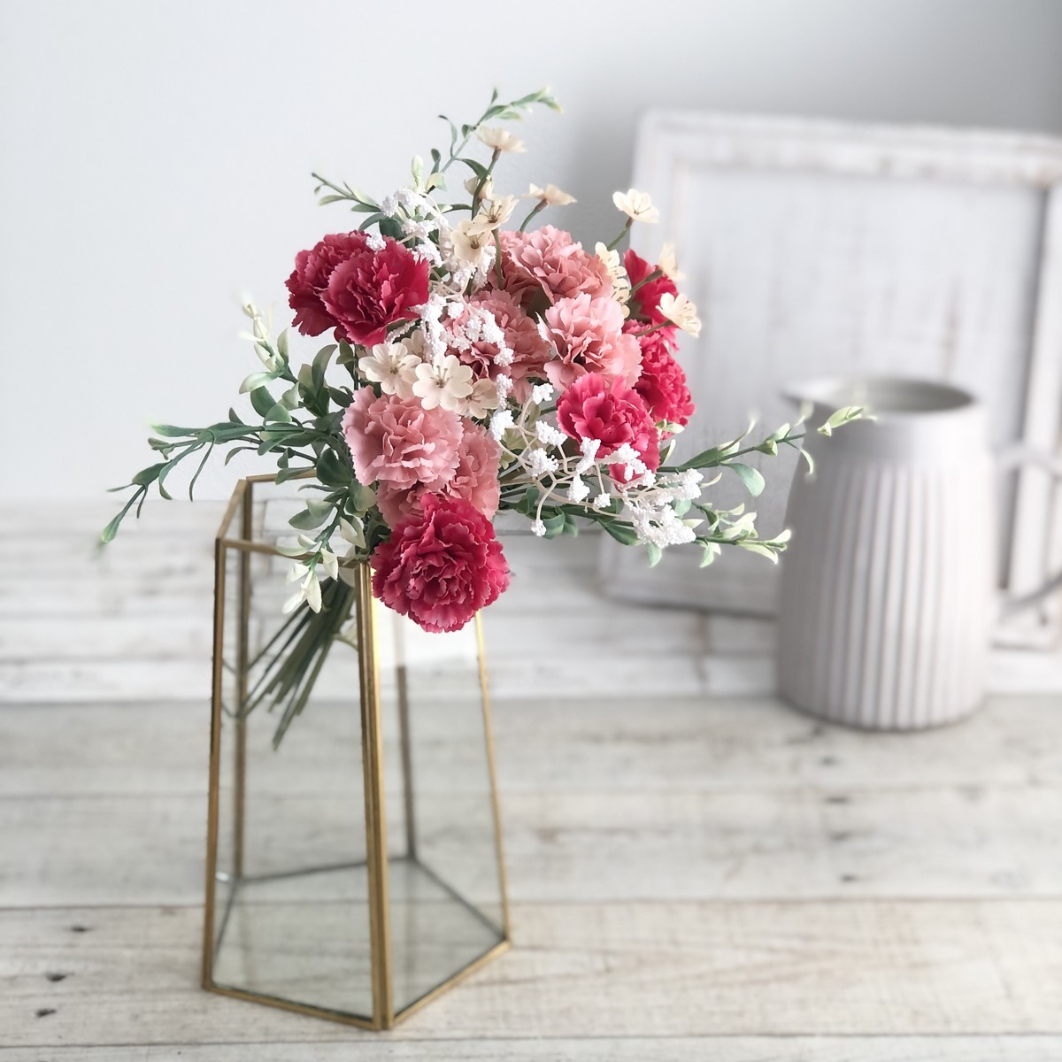 即日☆【造花】MAGIQ東京堂/ハミングカーネブーケ レッドピンク #3 RED