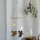 志成販売/さりげなく揺れる 小さなブリキモビール 天使/423709 - 花材