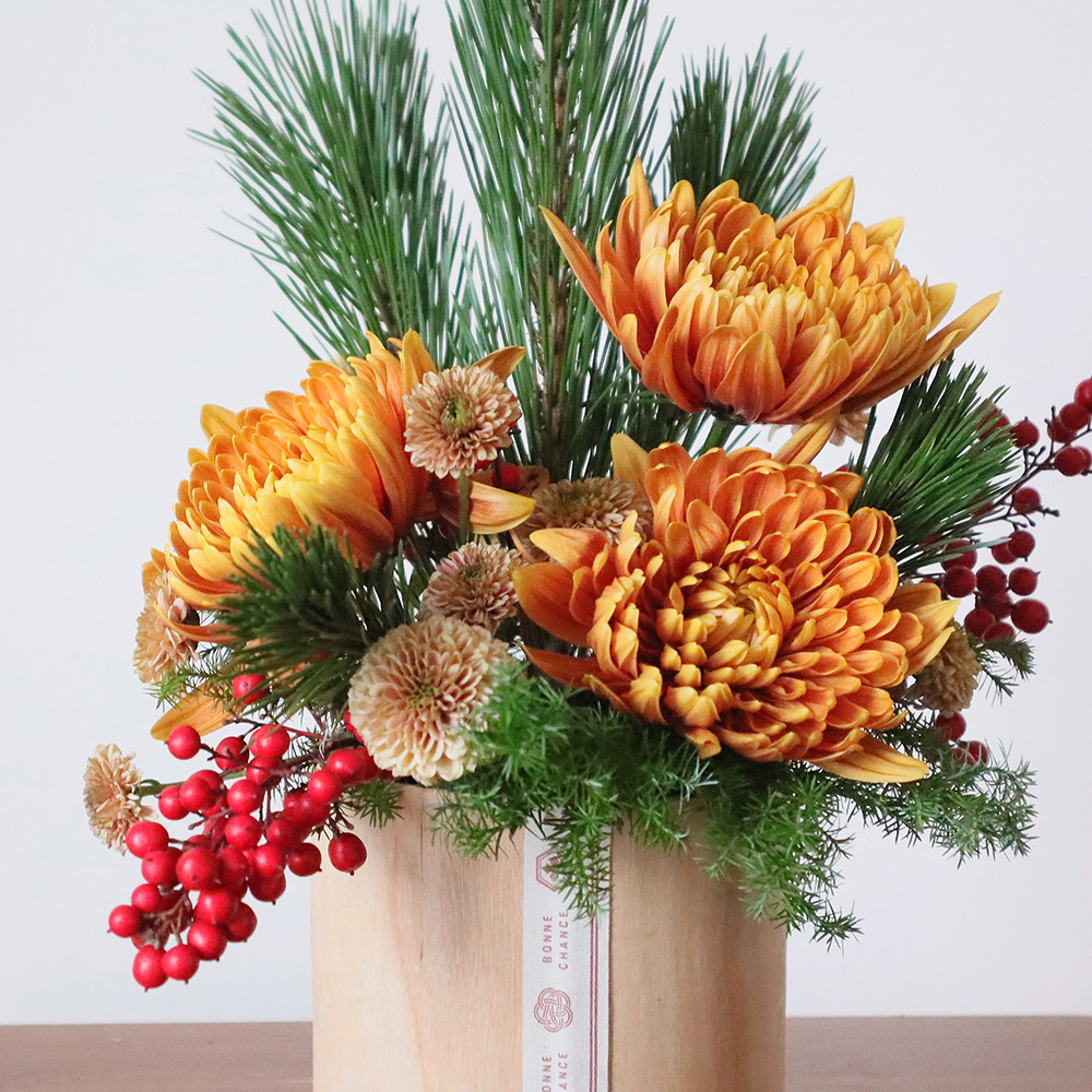 08直前】門松風 お正月アレンジキット(M/1個入りセット) - 花材通販は