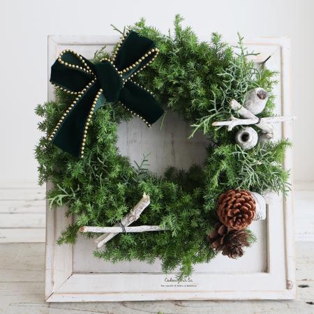 直前】森のクリスマスリースキット(ベルベットグリーン)/はなどんや
