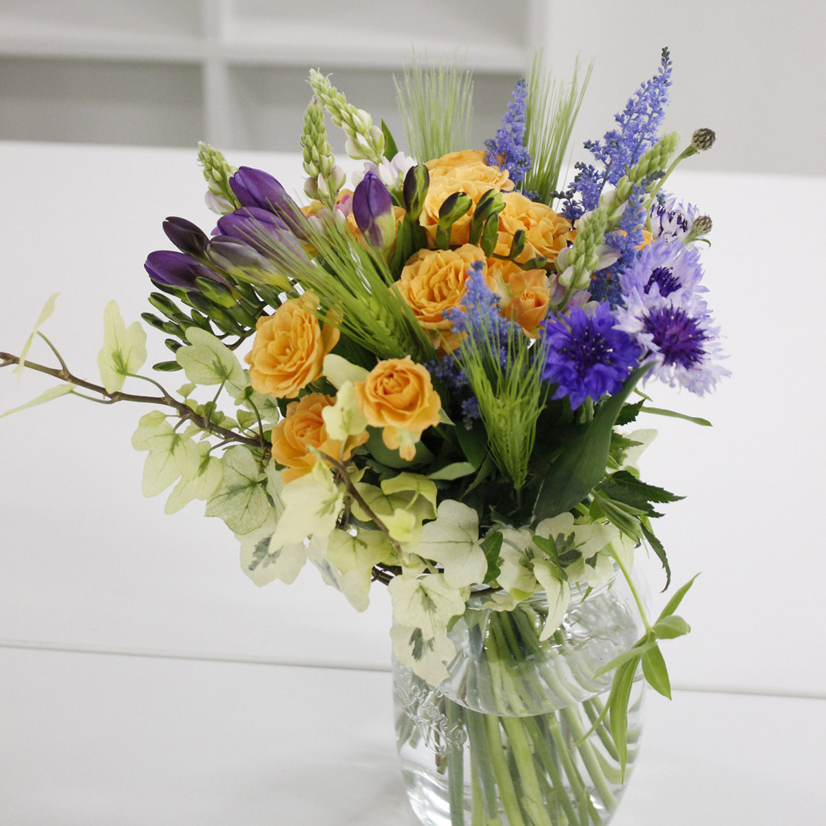 生花】セントーレア クラシックファンタスティック(ブルーmix)【早締切