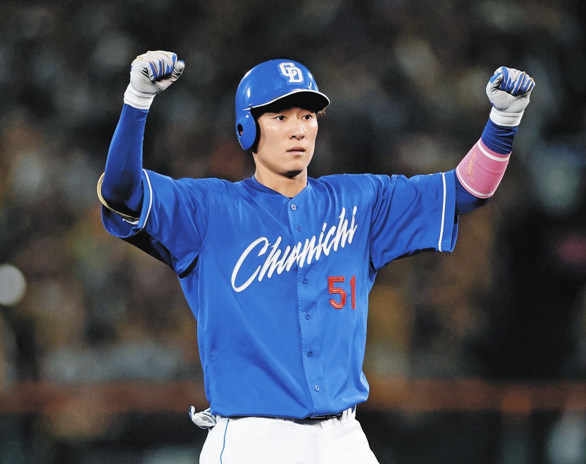 中日・上林誠知、甲子園静まり返らせたV2点二塁打「気持ち良かった