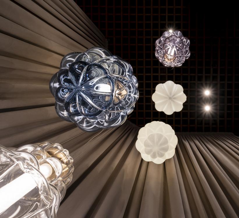 Vallonné Opale | Murano blown glass suspension lamps | Barovier&Toso