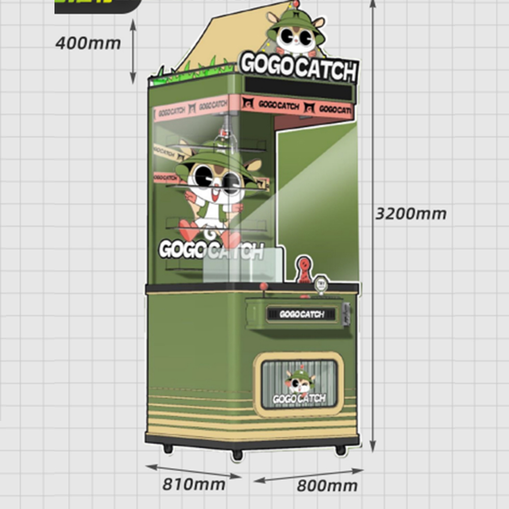 High-Quality Green YP-GC4001 GoGo Catch Claw Machine Camping Style