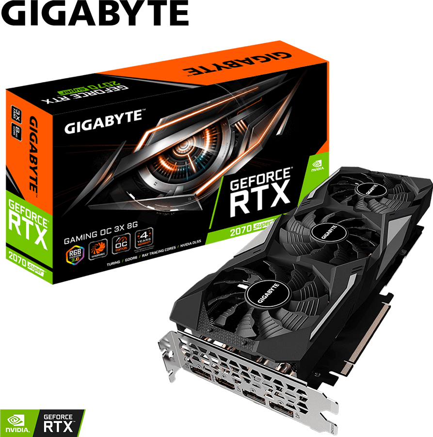 GeForce® RTX 2070 SUPER™ GAMING OC 3X 8G (Rev. 1.0/1.1) - GIGABYTE