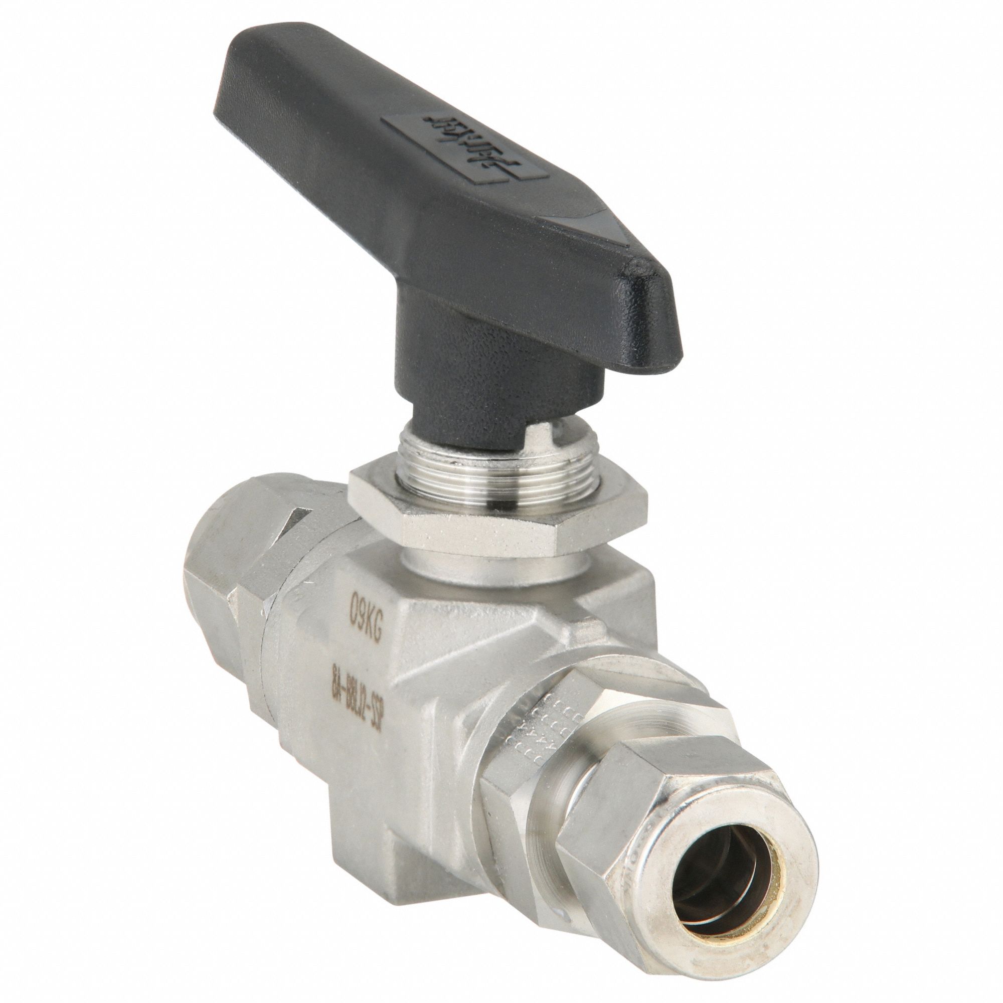 PARKER, 1/2 in, 316 Stainless Steel, Manual Two-Way Ball Valve