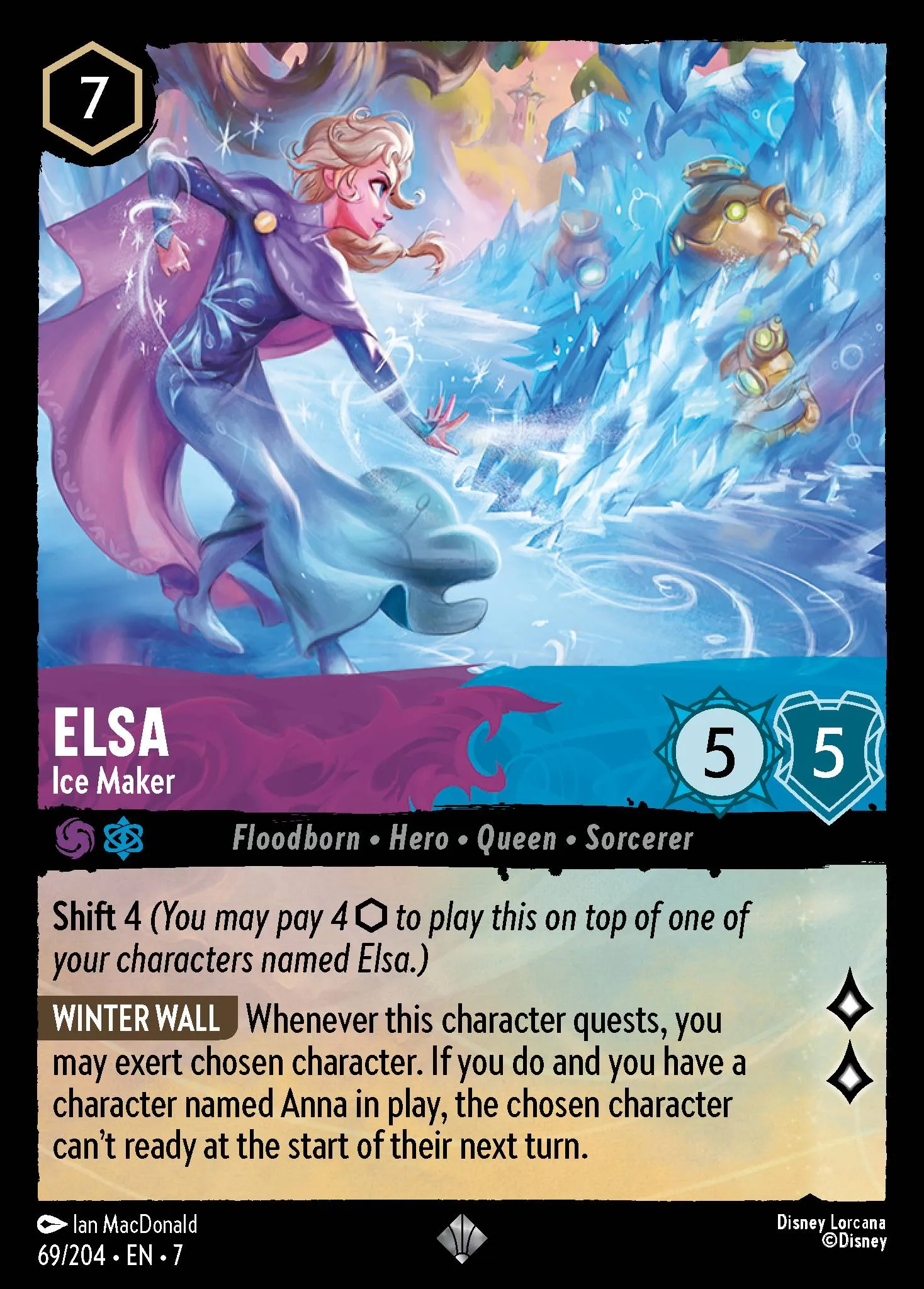 007-069 Elsa - Ice Maker Lorcana Card | Disney Lorcana