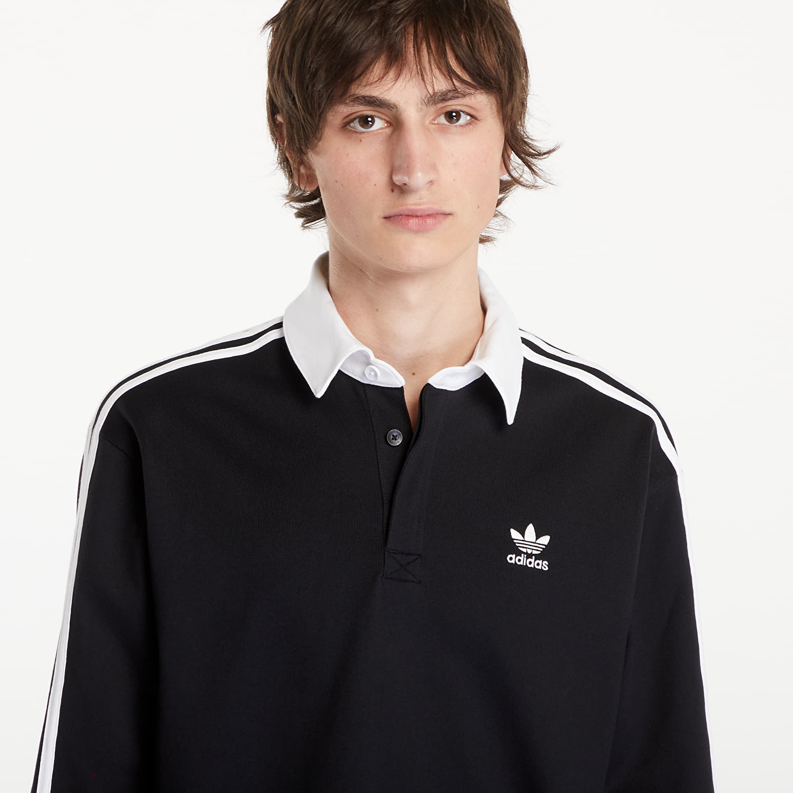 T-shirts adidas Adicolor Rugby Polo Shirt Black (IZ4806) | Footshop