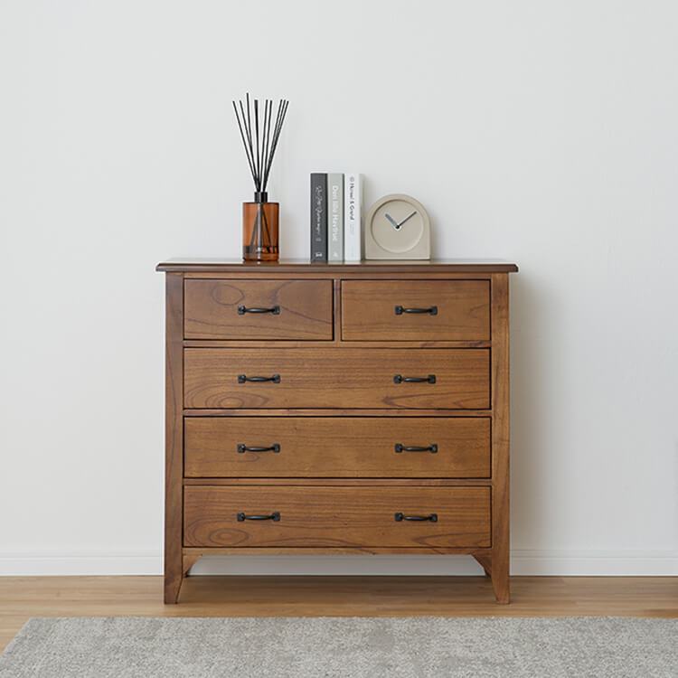 ROOM ESSENCE アンティーク調の木製チェスト 完成品 [幅80] | 【公式