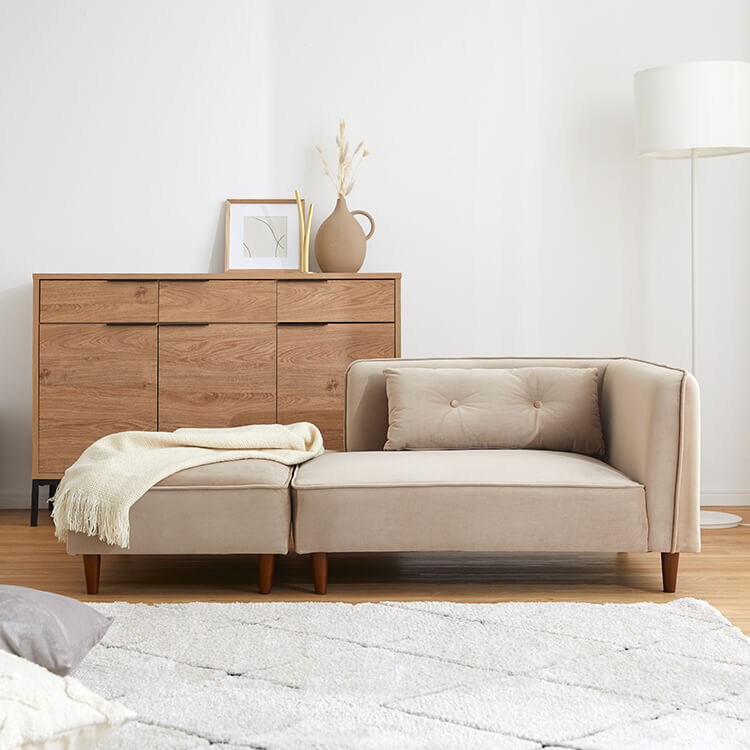 2人掛けソファ ベルベット調のコンパクトサイズ [幅153] | 【公式