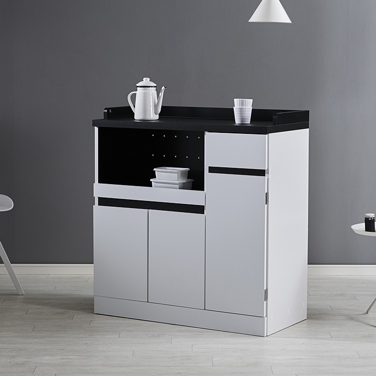 幅90] 食器棚 レンジ台 ミドルタイプ コンセント付き 選べる2タイプ