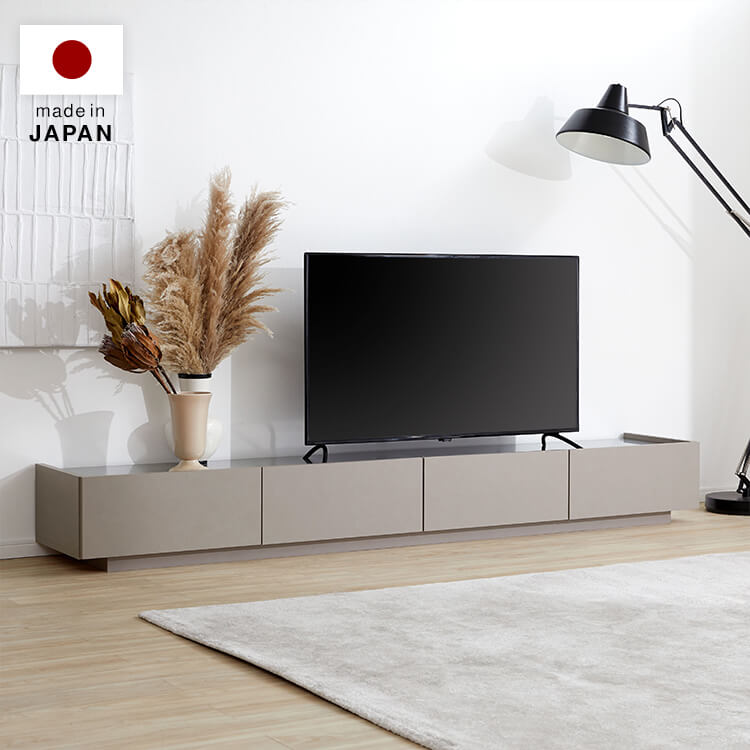 日本製テレビ台 半完成品 ステンレス レザー風 ワイド [幅240
