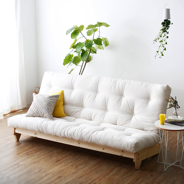 北欧風3人掛けソファベッド[ダブル](ダークブラウン/ライトナチュラル