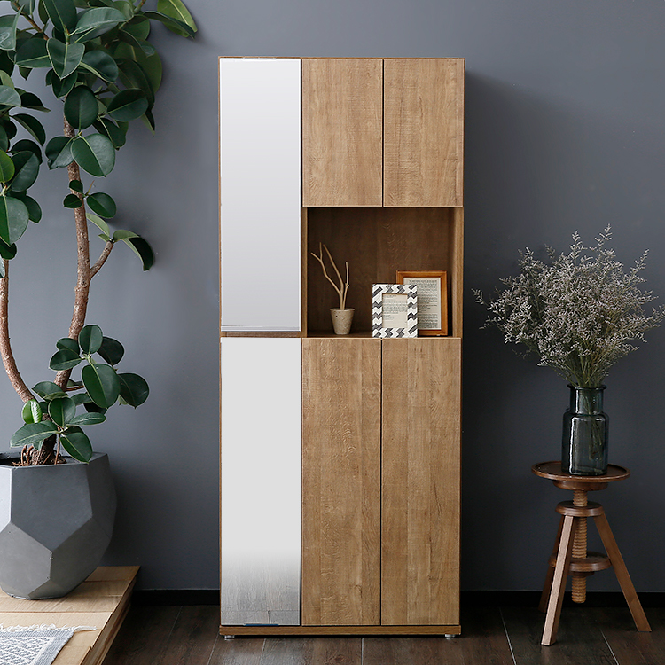 玄関をスッキリ収納！ハイタイプの日本製シューズボックス(ナチュラル