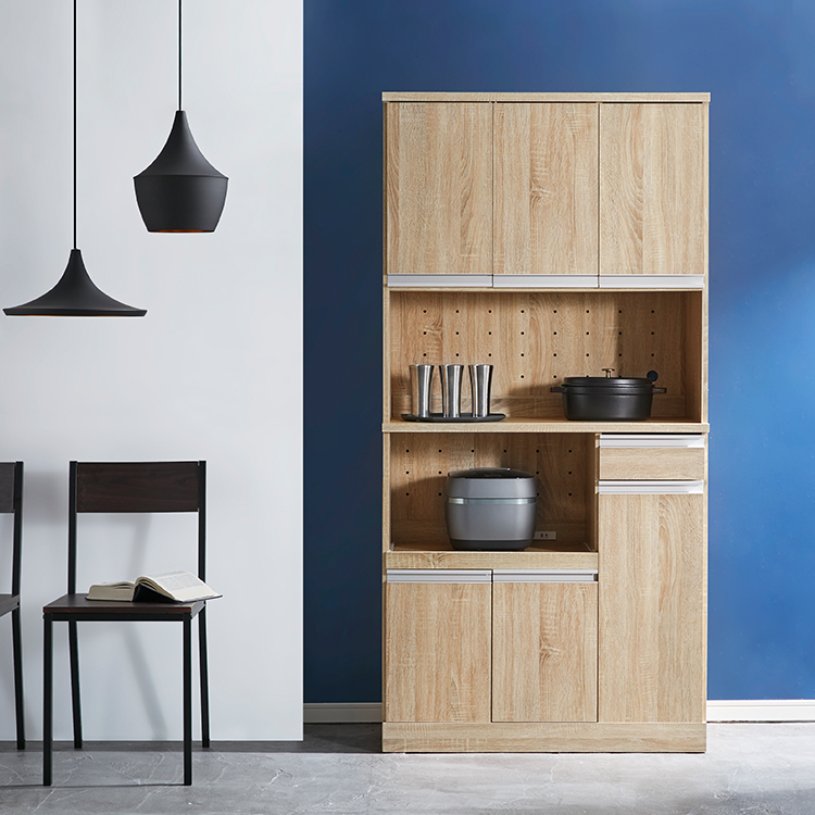 日本製の食器棚(ナチュラル)オープンタイプ・坂戸タイプが選べる 幅88