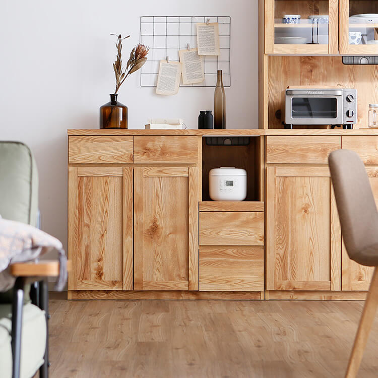 食器棚(日本製)[ナチュラル/ブラウン]幅120のタイプ | 【公式】LOWYA