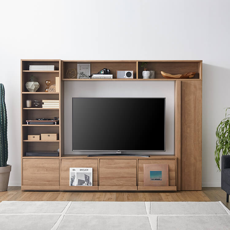 幅235] ハイタイプテレビ台 壁面収納 65インチ 木製 | 【公式】LOWYA