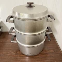 HNH ホクセイ アルミセイロ 3段 蒸し器 30㎝ 昭和レトロ - メルカリ