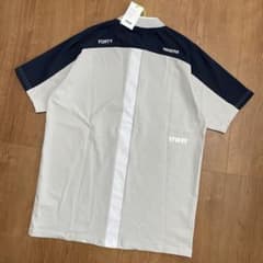 新品タグ付き TFW49 カラーレスポロシャツ ライトグレー L ゴルフ