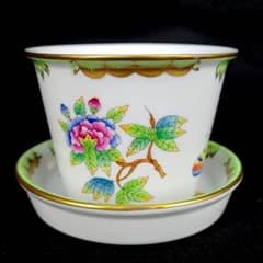 ☆良品☆ヘレンド ヴィクトリアブーケ キャッシュポット 花瓶 植木鉢