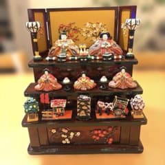 雛人形 京春雛 コンパクト 木製 三段飾り 梅 - メルカリ