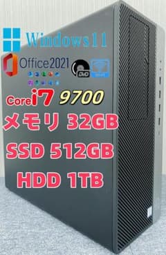 HP デスクトップPC i7‐9700 32GB SSD512GB⁺HDD1TB - メルカリ