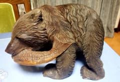 最高級熊1959年 在銘『秀峰』作 木彫り 熊 置物 細密細工 木工芸 工芸