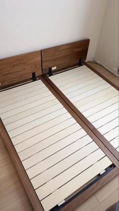 値下げ］ヘッドボード無し 無印 ベッドフレーム ウォールナット