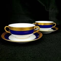 ♪美品♪レイノー リモージュ 金彩 コバルトブルー スープカップ