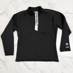 美品】CPG GOLF 長袖 モックネックシャツ 黒 サイズ3 ハーフジップ