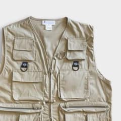 90s Columbia PFG ベージュ フィッシングベスト 6ポケット 美品 - メルカリ