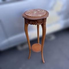 大理石 サイドテーブル コンソールテーブル 花台 猫足 高さ90cm - メルカリ