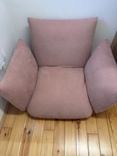 ピンク リクライニングフロアソファ 1シーター 無印良品 未使用保管