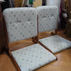 ニチハン折りたたみ座椅子 天然木 2脚セット CM-1012 昭和レトロ