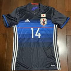 日本代表 2010 中澤佑二 デンマーク戦 ユニフォーム L adidas 青